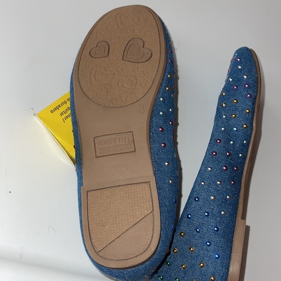 smartfit Girls Denim Studded Flats Size 3 Girls - Picture 7 of 7